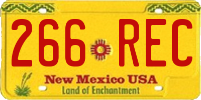 NM license plate 266REC