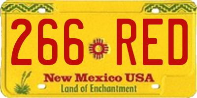 NM license plate 266RED