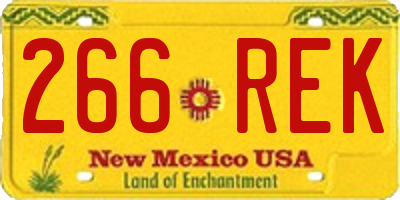 NM license plate 266REK