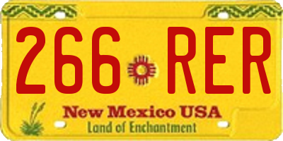 NM license plate 266RER