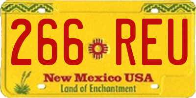 NM license plate 266REU