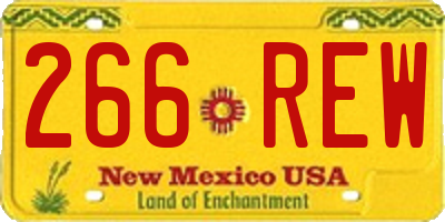 NM license plate 266REW