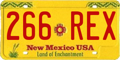 NM license plate 266REX