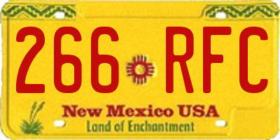 NM license plate 266RFC
