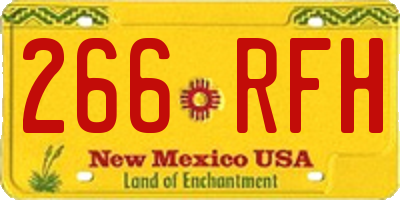NM license plate 266RFH