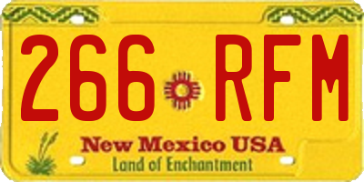NM license plate 266RFM