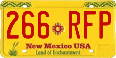 NM license plate 266RFP
