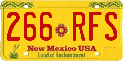 NM license plate 266RFS