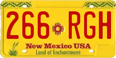 NM license plate 266RGH