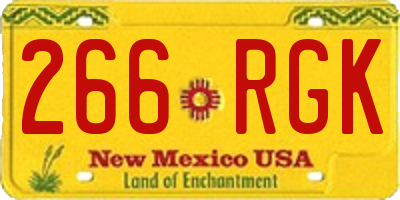 NM license plate 266RGK