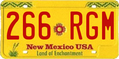 NM license plate 266RGM