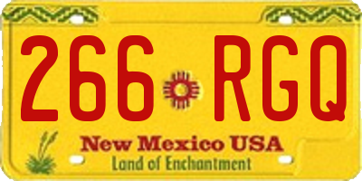 NM license plate 266RGQ