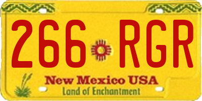NM license plate 266RGR