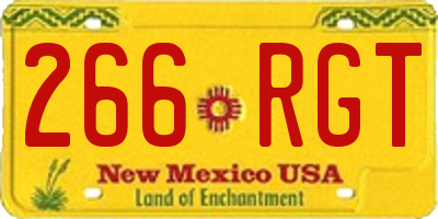 NM license plate 266RGT