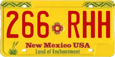 NM license plate 266RHH