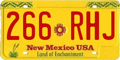 NM license plate 266RHJ