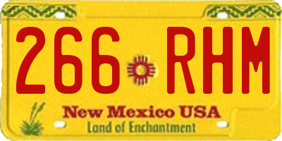 NM license plate 266RHM