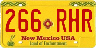 NM license plate 266RHR