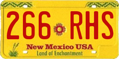 NM license plate 266RHS
