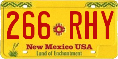 NM license plate 266RHY