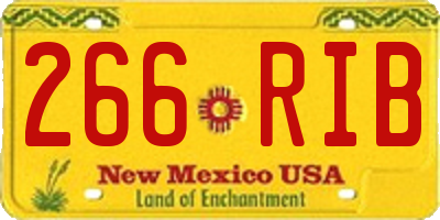NM license plate 266RIB