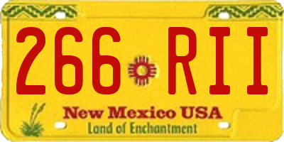 NM license plate 266RII