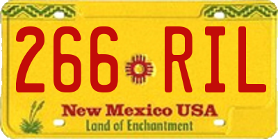 NM license plate 266RIL