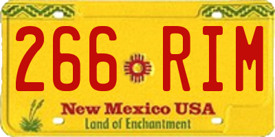 NM license plate 266RIM