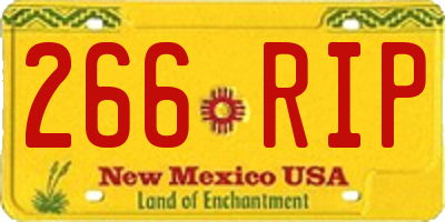NM license plate 266RIP