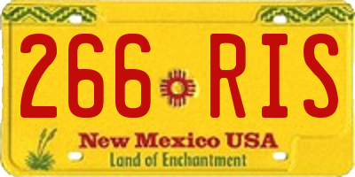 NM license plate 266RIS