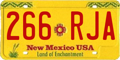 NM license plate 266RJA