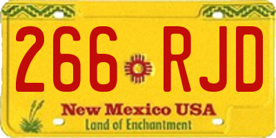 NM license plate 266RJD