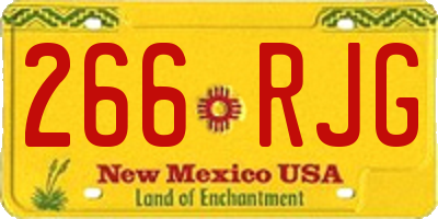 NM license plate 266RJG