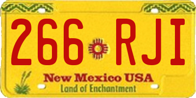 NM license plate 266RJI