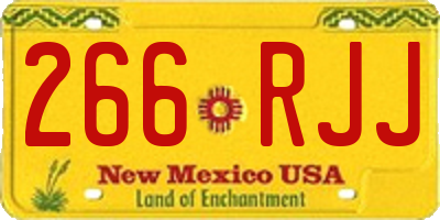 NM license plate 266RJJ