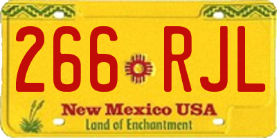 NM license plate 266RJL