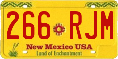 NM license plate 266RJM