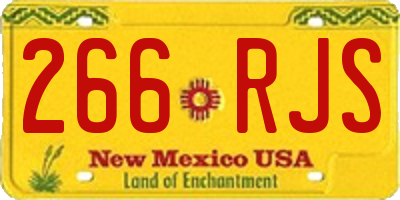 NM license plate 266RJS