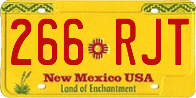 NM license plate 266RJT