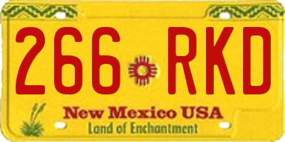 NM license plate 266RKD
