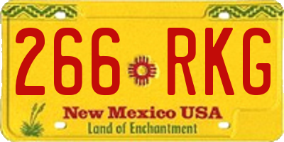 NM license plate 266RKG