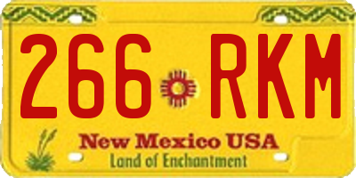 NM license plate 266RKM