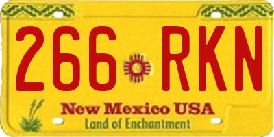 NM license plate 266RKN