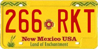 NM license plate 266RKT