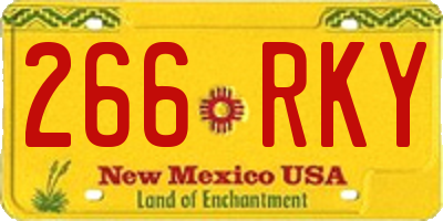 NM license plate 266RKY