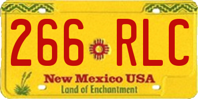 NM license plate 266RLC
