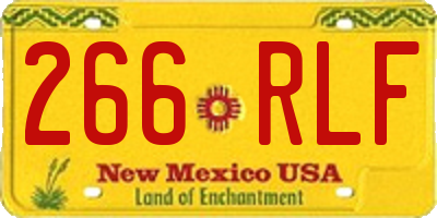 NM license plate 266RLF