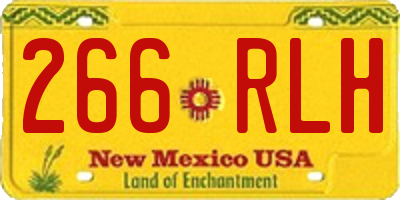 NM license plate 266RLH