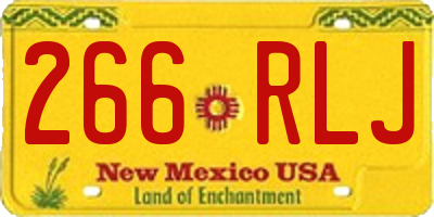 NM license plate 266RLJ