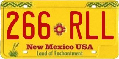 NM license plate 266RLL
